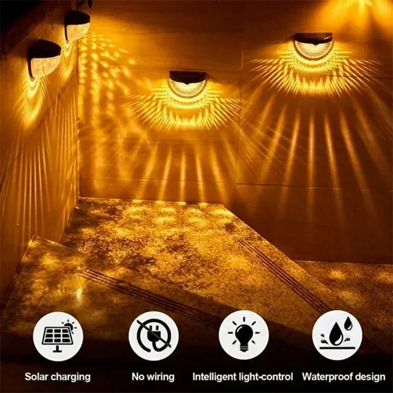 10Pack LED Solar Light Outdoor Wall Lamps Energy Garden Lamps Waterproof Solar Fence Lamp Christmas Decoration Festoon Led Light