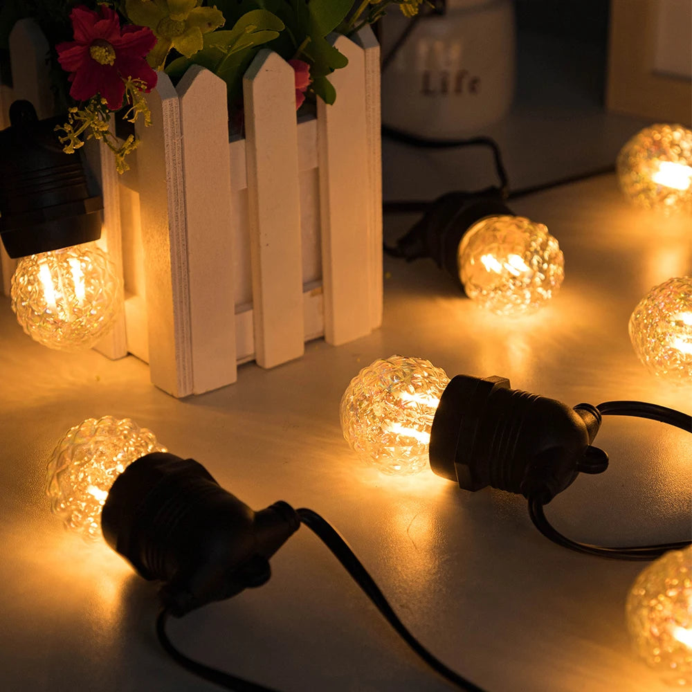 6Pcs Vintage G40 Decorative LED Light Bulb E27 1W 220V Pineapple Colorful LED Filament Bulb for Street Garland Light Outdoor