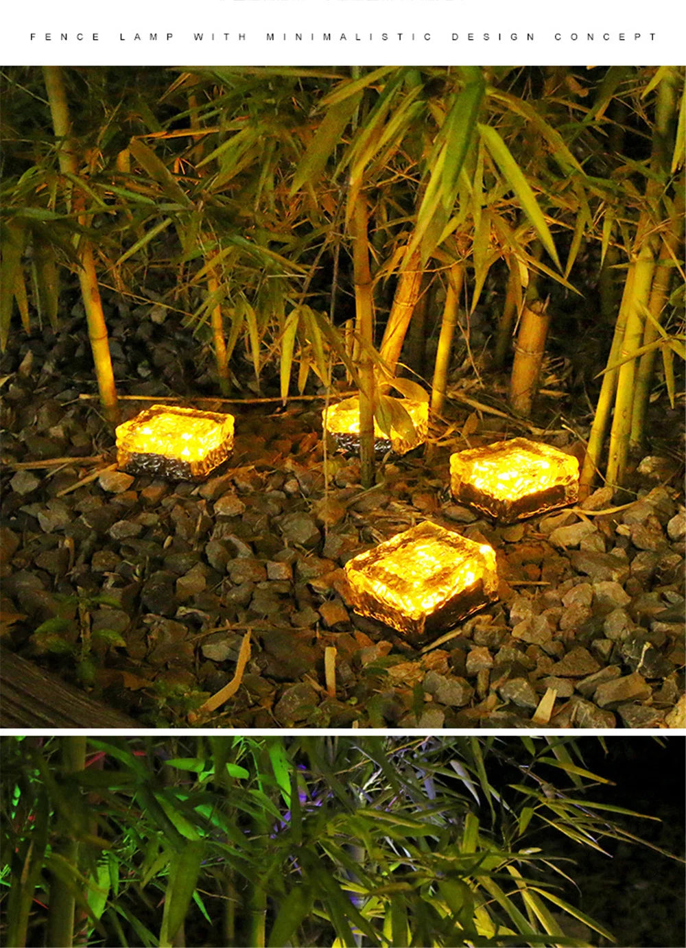 Solar Brick Ice Cube Light Outdoor Waterproof Path Stair Step LED Sunlight Garden Yard Pathway Party Christmas Landscape Lamp
