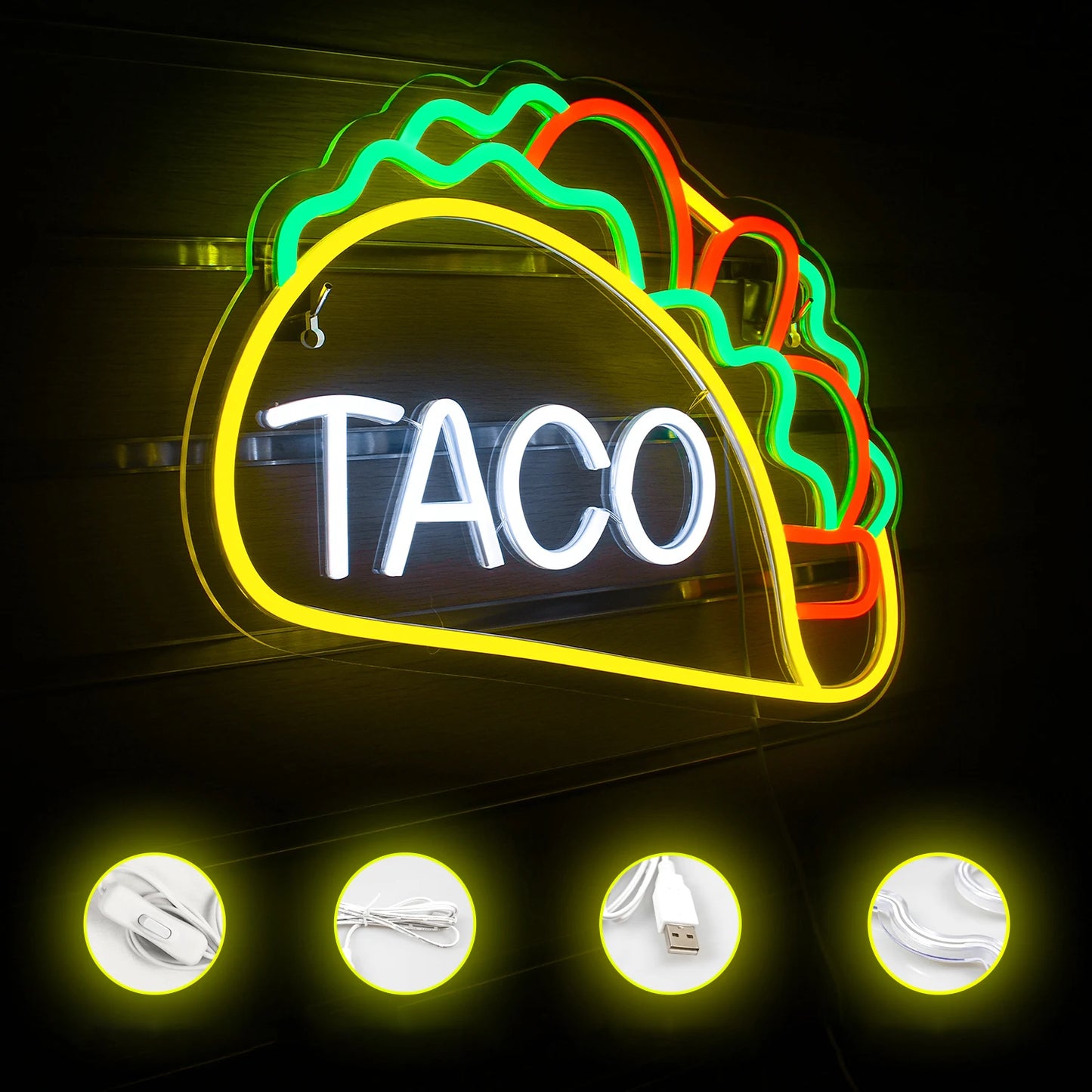 Fast Food Restaurant Neon Wall Art Decoration Hot Dogs Tacos BBQ Room Decor For Party Decoration Commercial Street Shop Lighting