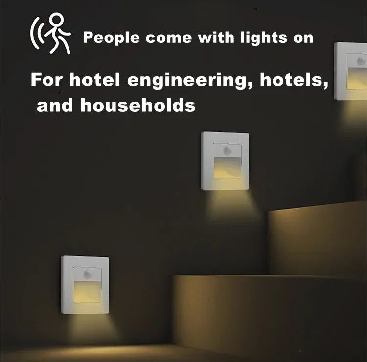 PIR Motion Detector Sensor Led Stair Light Infrared Human Induction Lamp Recessed Steps Ladder Staircase Bedroom Night Light