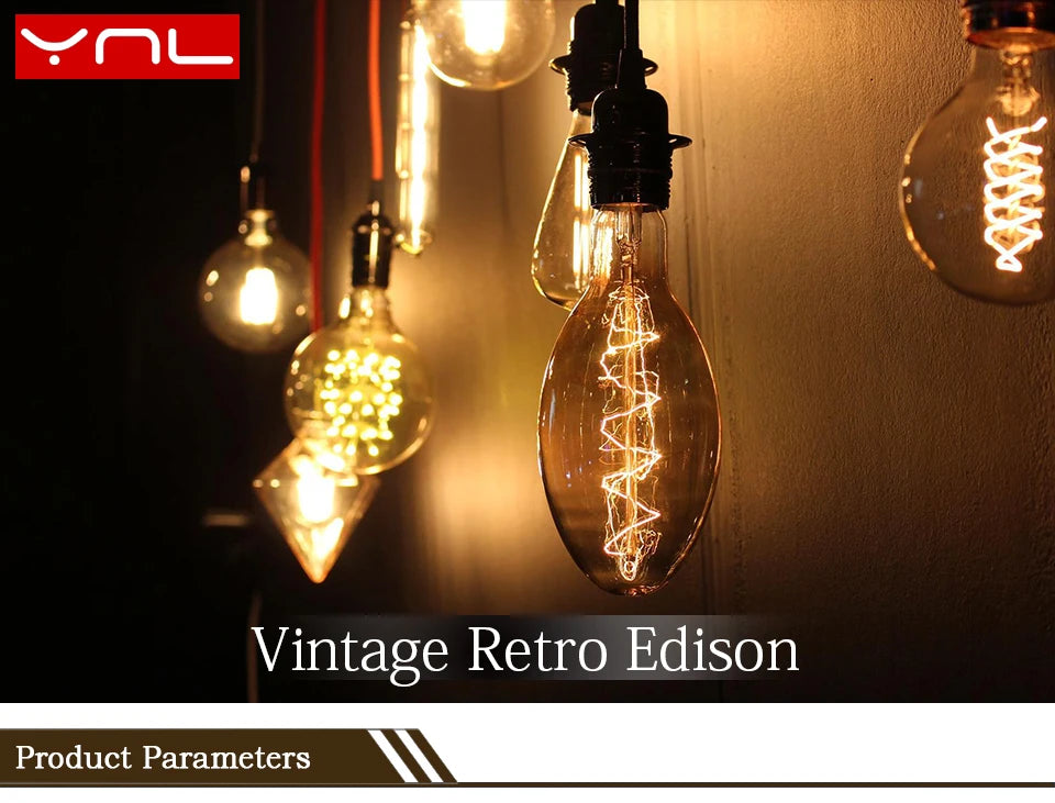 Retro Edison Bulb E27 220V 40W ST64 G80 G95 G125 Ampoule Vintage Edison Bulb Incandescent Lamp Filament Light Bulb Home Decor