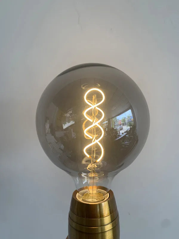 LED ST64 Smoky Gray E27 4W 6W 220V 110V Dimmable 2700K Warm GSpiral Filament Bulb Retro Vintage Decorative Lighting Edison Lamp