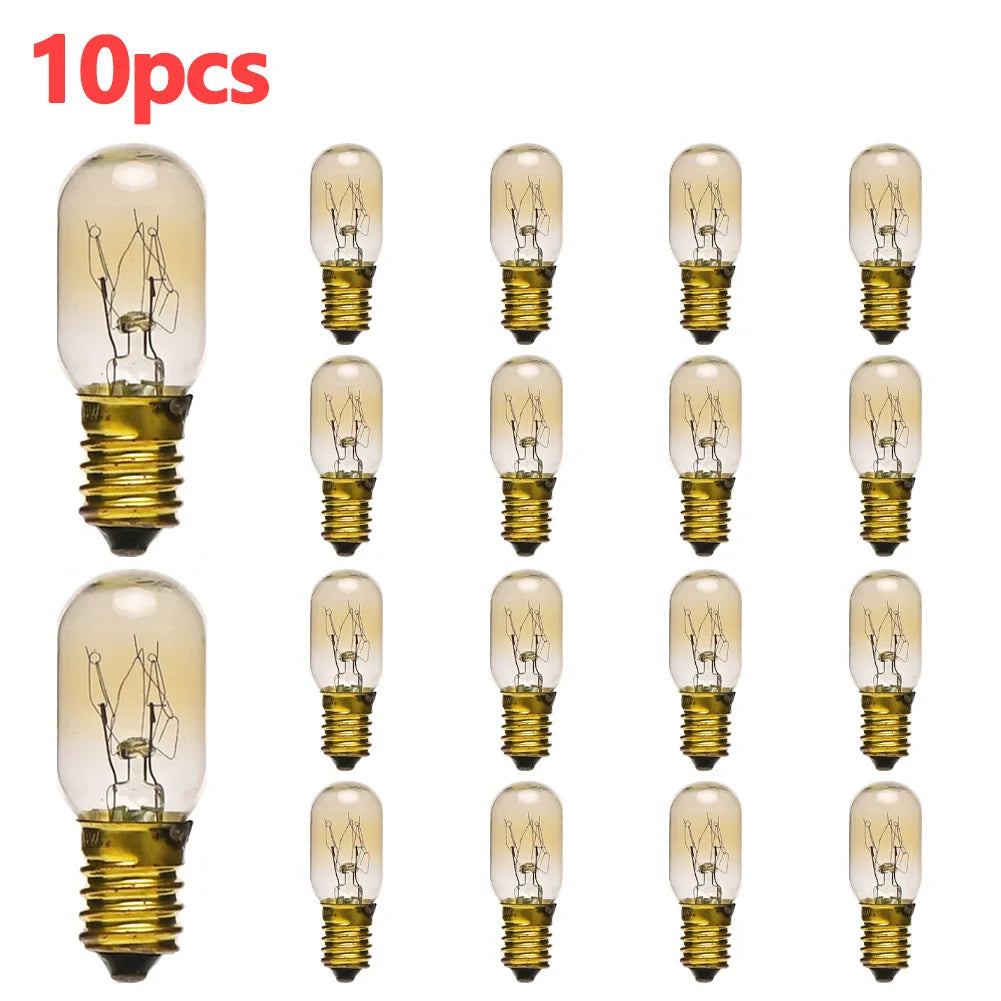 10pcs Salt Lamp Bulb 15w E14 Screw In Pygmy Bulbs Fridge Appliance Oven Replacement Glass Bulbs For Refrigerator
