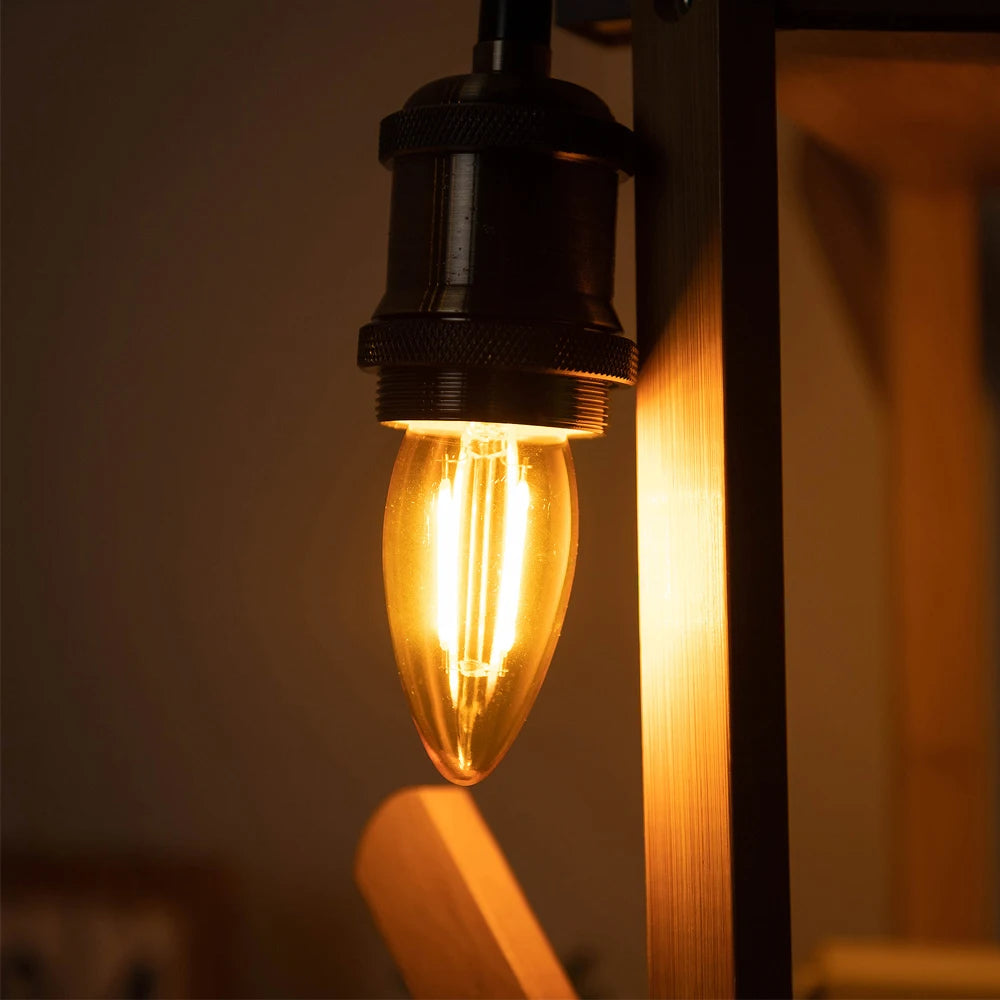 Amber Candle C35 E27 Led Bulb 220V 2W Dimmable 2000K Warm White Replaceable Chandelier Indoor Retro Filament Lamp Vintage Decor
