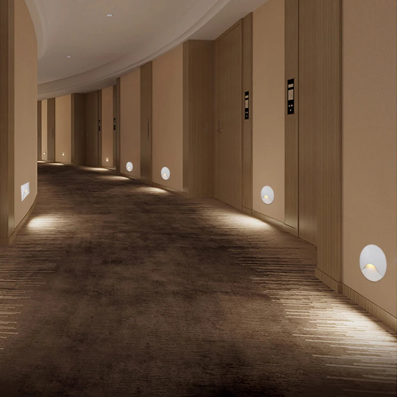 Night Light Led Wall Lamp Stair Light AC 85-265V Step Lamp Corridor Lighting Indoor Wall Lighting Recessed for Bedroom Closets