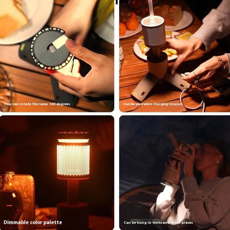 Telescopic Camping Light 10000mAh Portable Lanterns LED Adventure Hiking Fishing Tents Campsite Ambiance Lamp with Magnet Tripod
