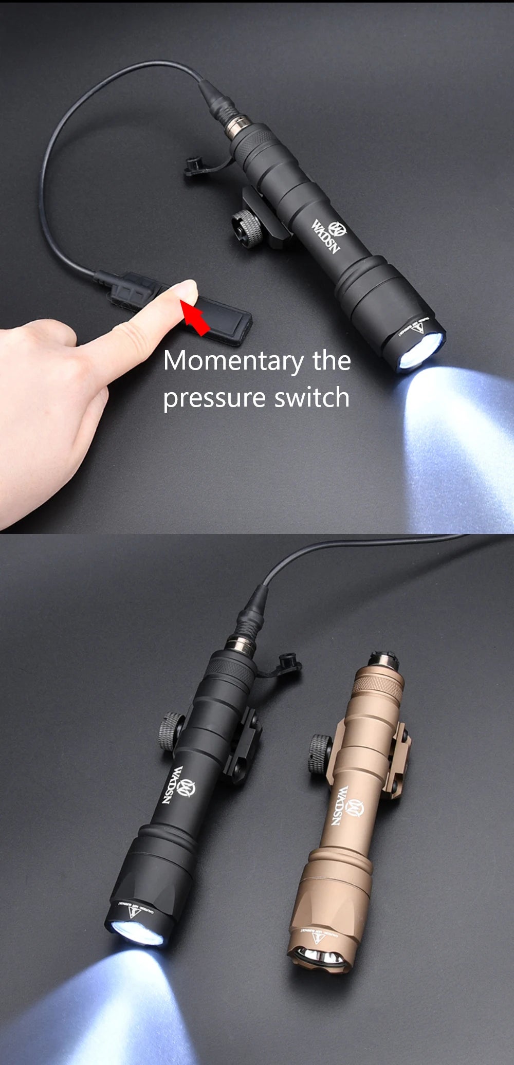 WADSN Airsoft PEQ 15 equipments Red Green Blue Powerful Laser Dot IR Indicator Surefir M600 M600C Flashlight Dual Control Switc
