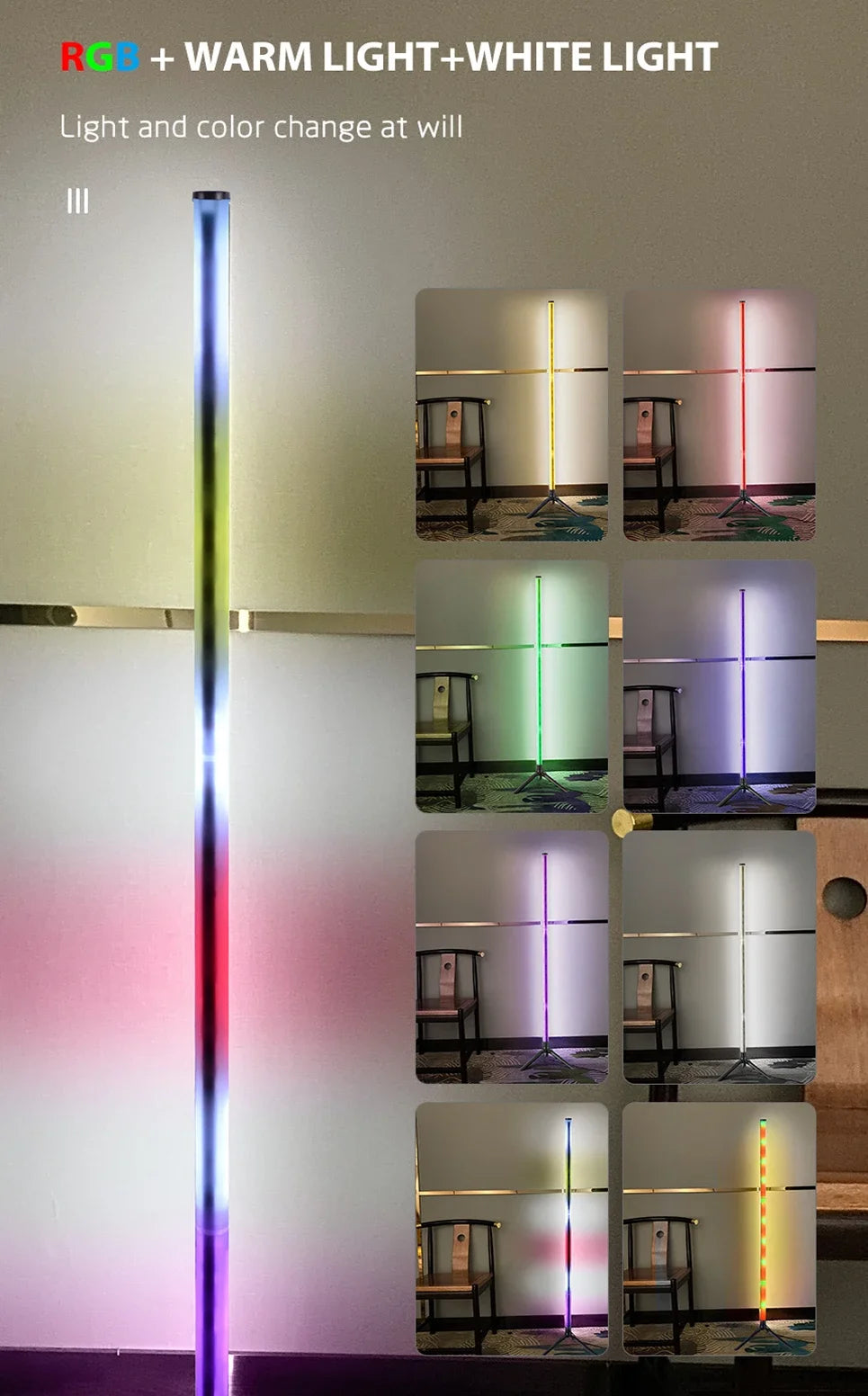 LED Floor Lamp Living Room RGB+WW+CW for Room Decoration USB Power Supply Nordic Houses Decoration RGB Atmosphere Floor Lights