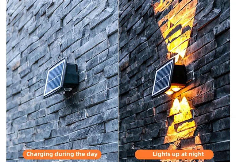 Solar Wall Lamp Led Outdoor Waterproof Decoration Garden Lamp Up And Down Luminous Lighting for Wall Porch Balcony Garden Street