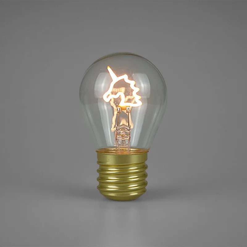 Edison A70 5V Decorative Lamp Led Vintage Tungsten Christmas Gift Cartoon Plastic Art Decorative Light Type-C Rechargeable Bulb