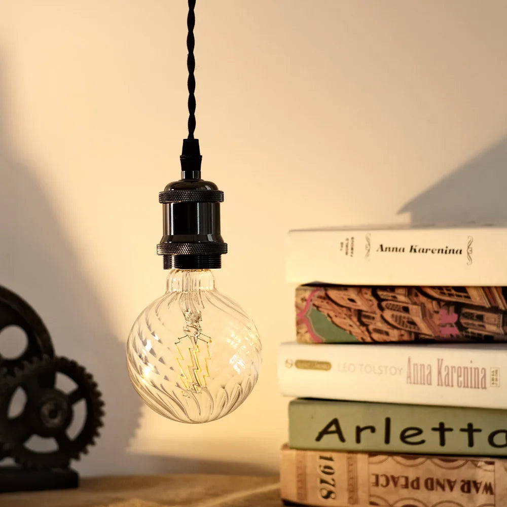 TIANFAN Edison Bulb Led Filament G95 4W 2700Kelvin Vintage 110V 220V Specialty Decorative Light Bulb Swirl Shape