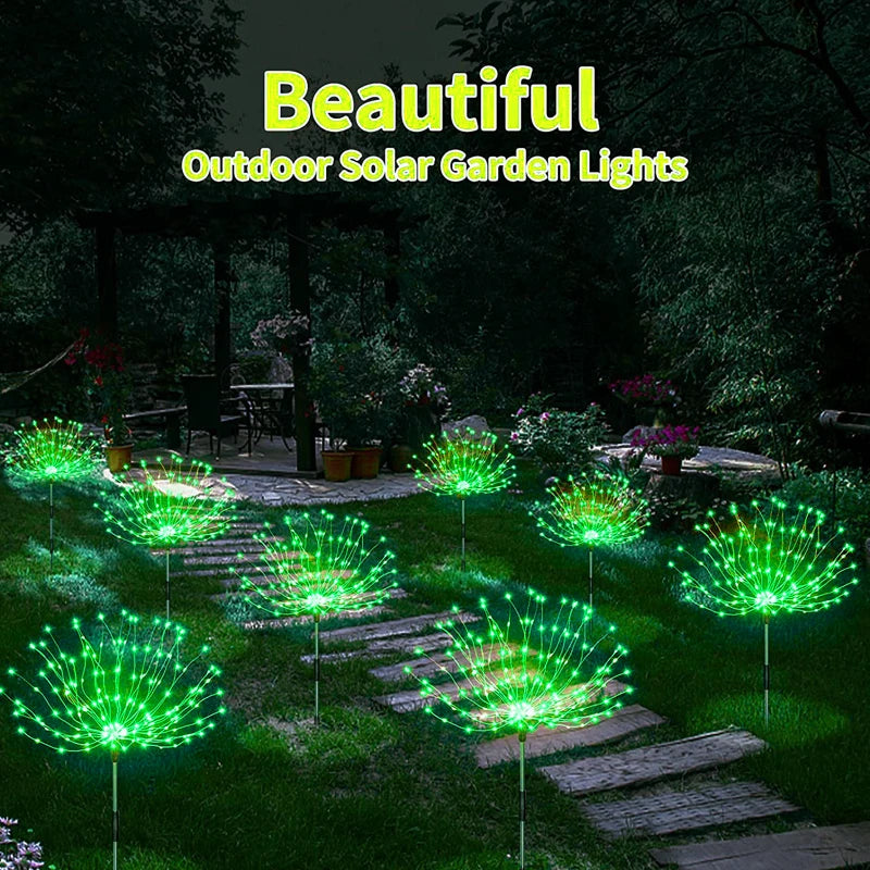 Solar LED Firework Fairy Lights Outdoor Garden Decoration Lawn Pathway Lights For Patio Yard Party Christmas Wedding Decor