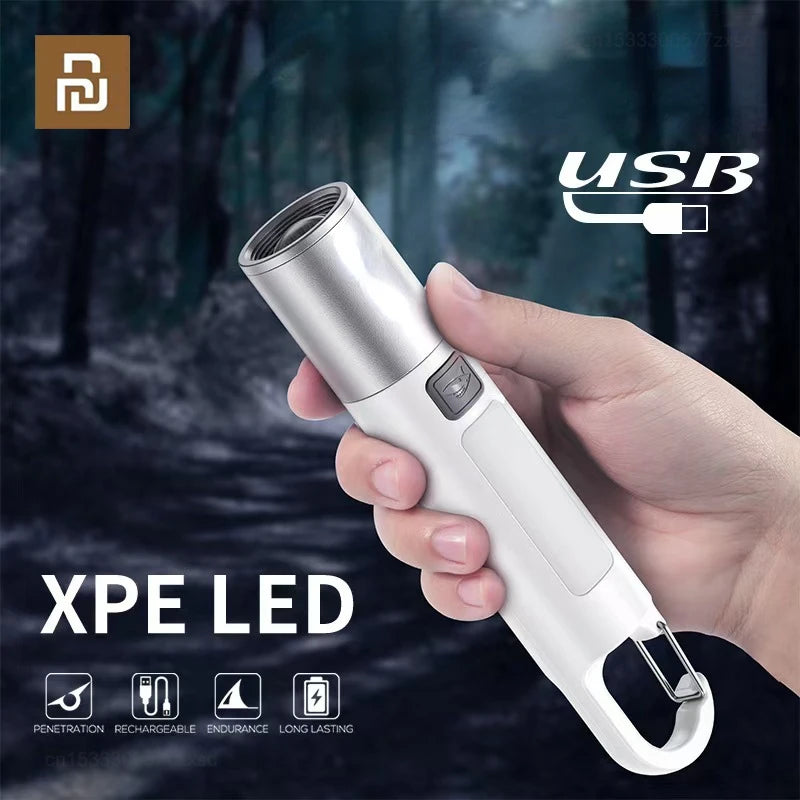 Xiaomi Outdoor Flashlight Portable Strong Light Variable Focus with Floodlight Side Lights Mini Flashlight Lamp High Brightness