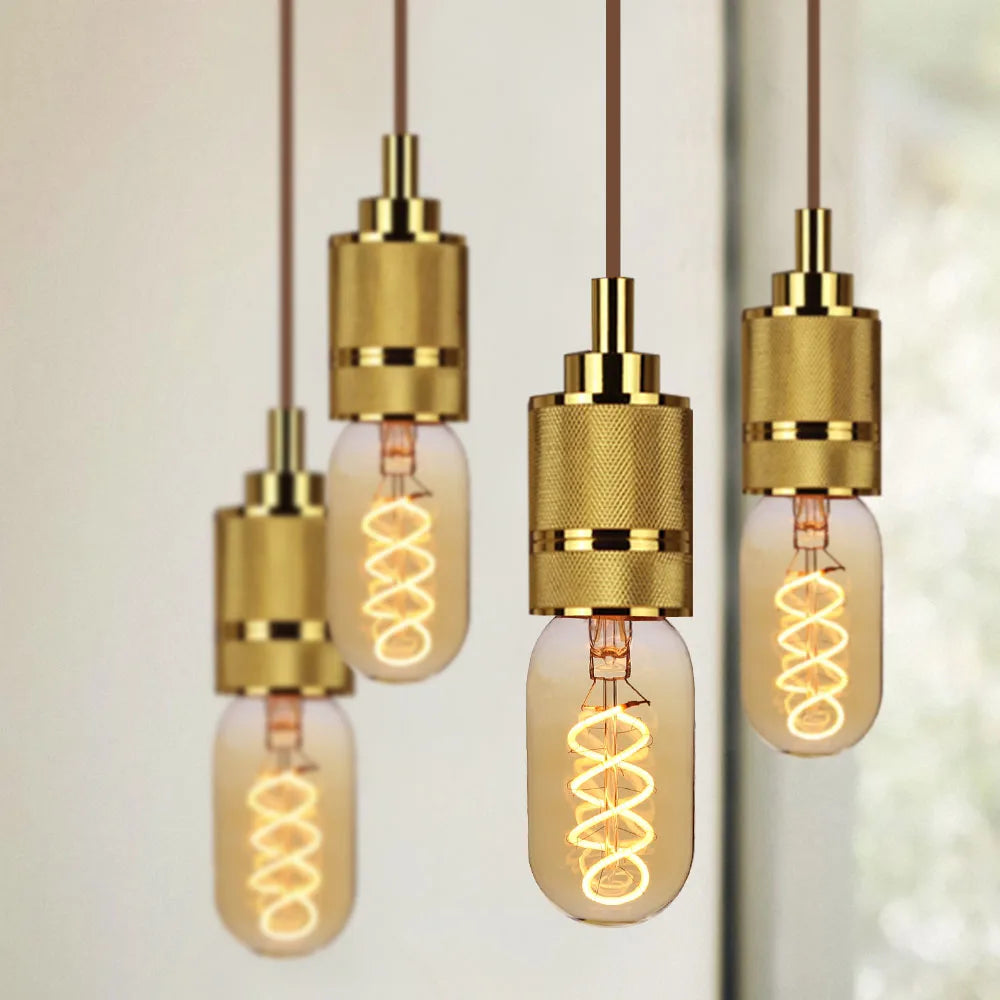 TIANFAN Vintage Led Bulb T45/T14 Edison Bulb 4W Dimmable 220V 110V E26 E27 Spiral Filament Decorative Light Bulb Yellow Warm