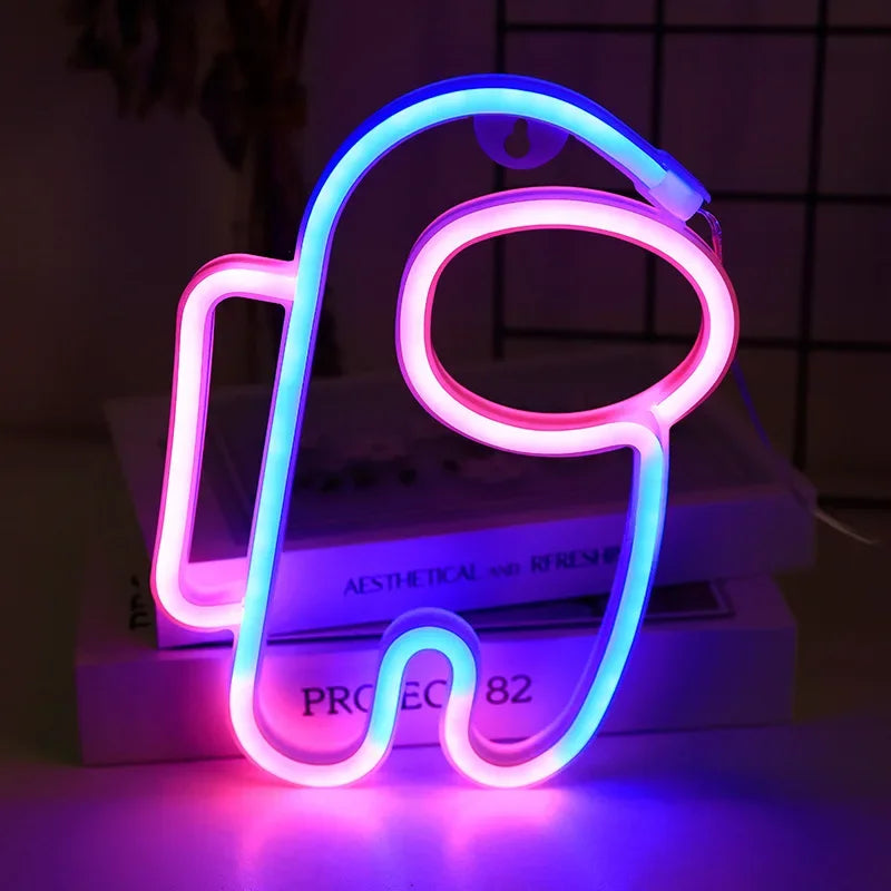 LED Neon Guitar Night Light Wall Hanging Neon Sign for Kids Room Home Party Bar Wedding Decoration Christmas Gift Neon Lamp