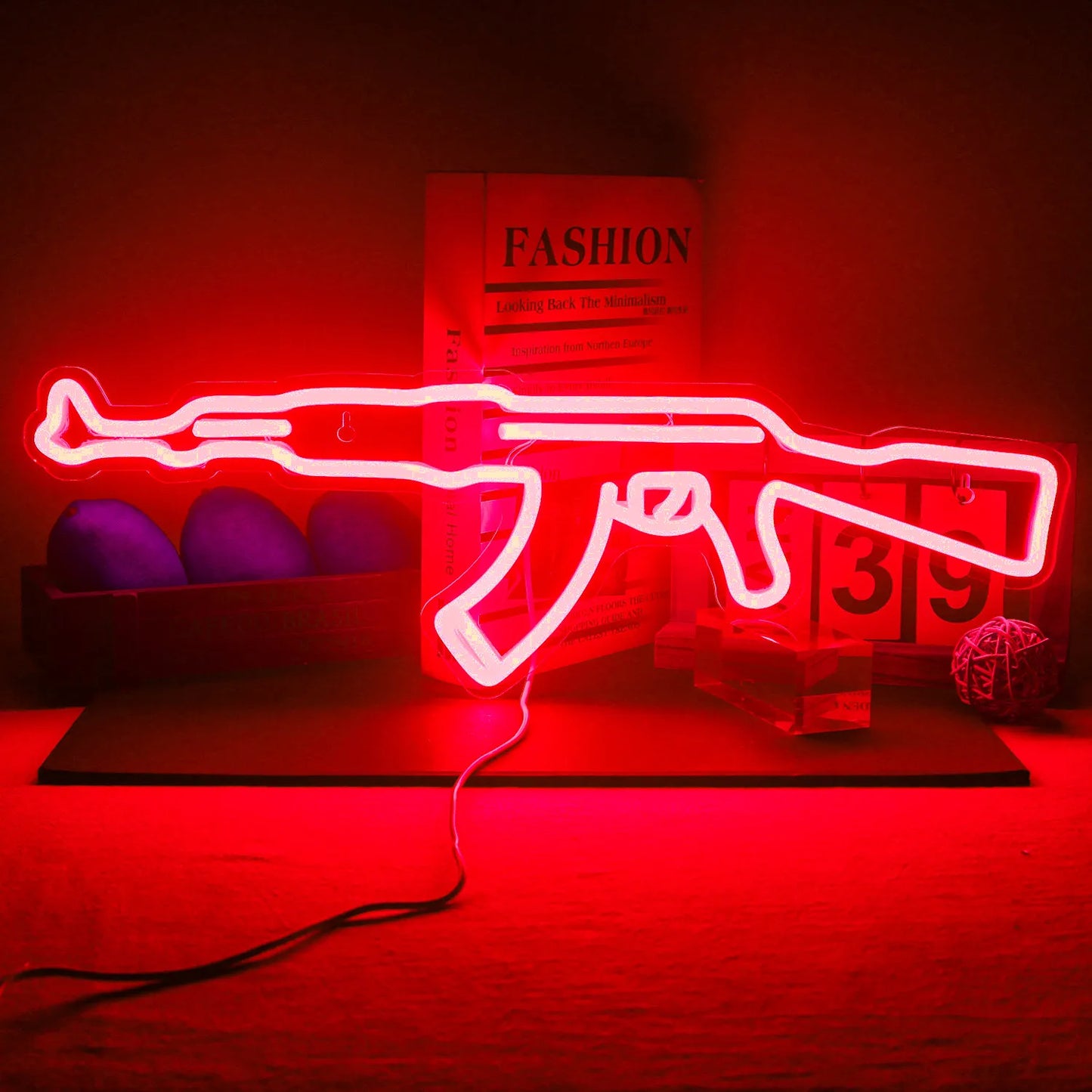 Gun Neon Sign art Neon Light Led AK 47 Cool Hanging Night Light Boys Playroom Home Store Party Personality BAR Wall Decor Lamps