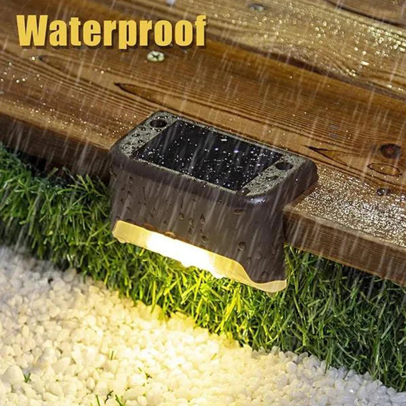 32/24/16/12/8/4Pcs Solar Deck Lights Outdoor Waterproof LED Fence Lights Garden Step Lamp for Patio Stairs Railing Pathway Step