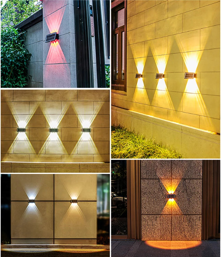 Solar Wall Lamp Led Outdoor Waterproof Decoration Garden Lamp Up And Down Luminous Lighting for Wall Porch Balcony Garden Street