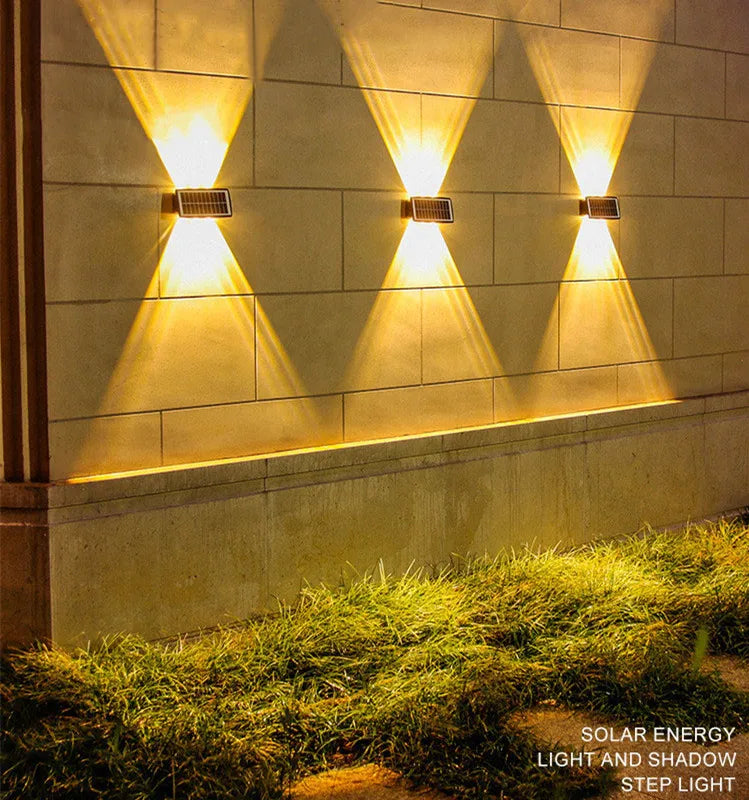 Solar Wall Lamp Led Outdoor Waterproof Decoration Garden Lamp Up And Down Luminous Lighting for Wall Porch Balcony Garden Street
