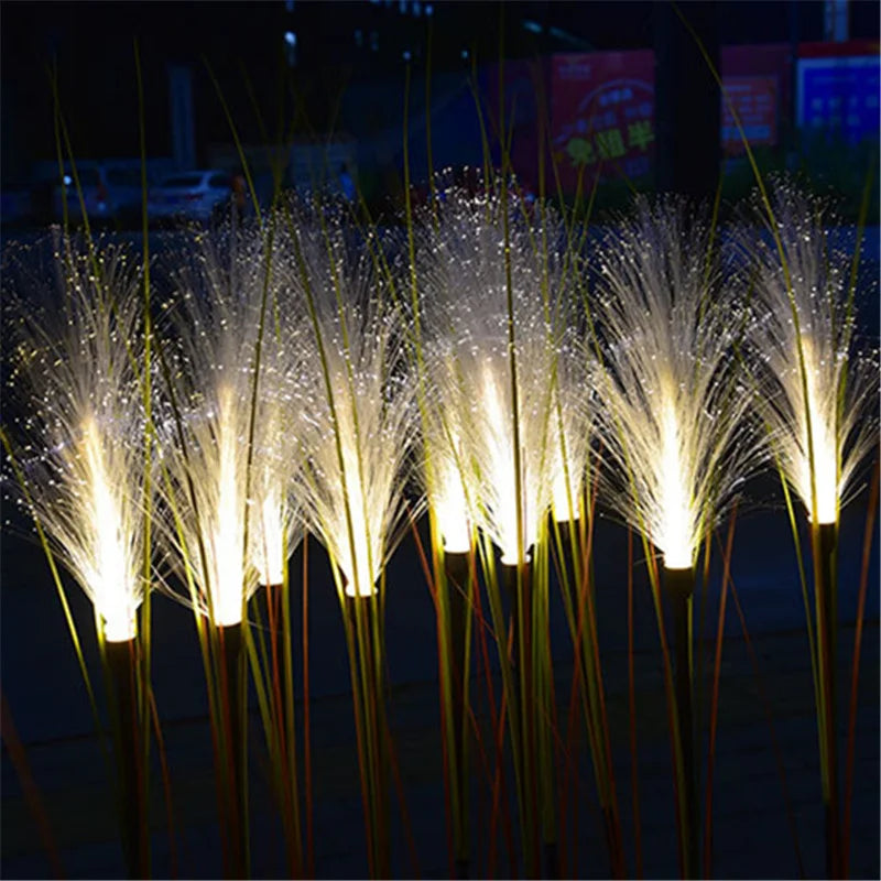 LED Solar Garden Lights Luminous Reed Solar Lights Outdoor Decorative Solar Powered Lamp Christmas Lights for Yard Lawn Garden