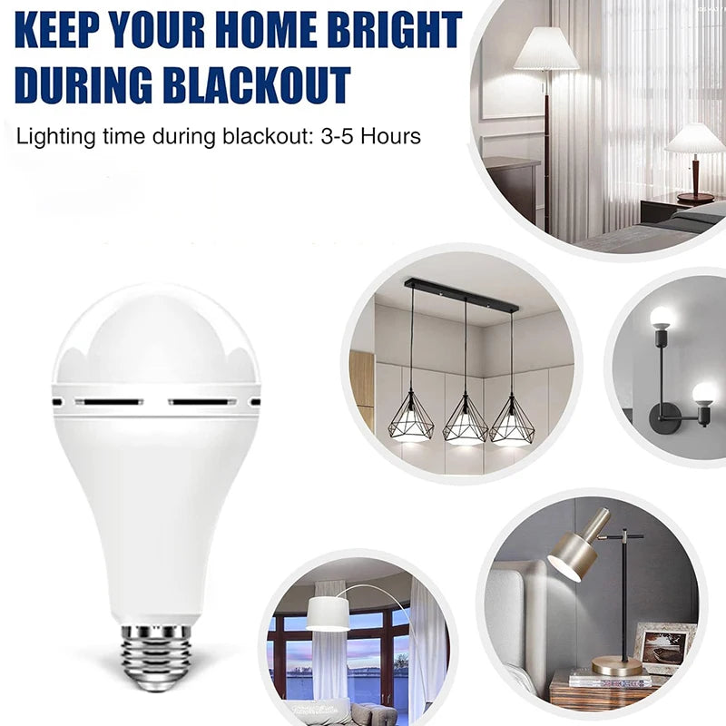 E27 Rechargeable LED Lamp Bulbs 7W 9W 12W 15W High Brightness Emergency Light Bulb Outdoor Camping Fishing Portable Lamps Lights