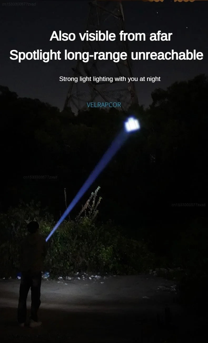 Xiaomi Outdoor Flashlight Portable Strong Light Variable Focus with Floodlight Side Lights Mini Flashlight Lamp High Brightness
