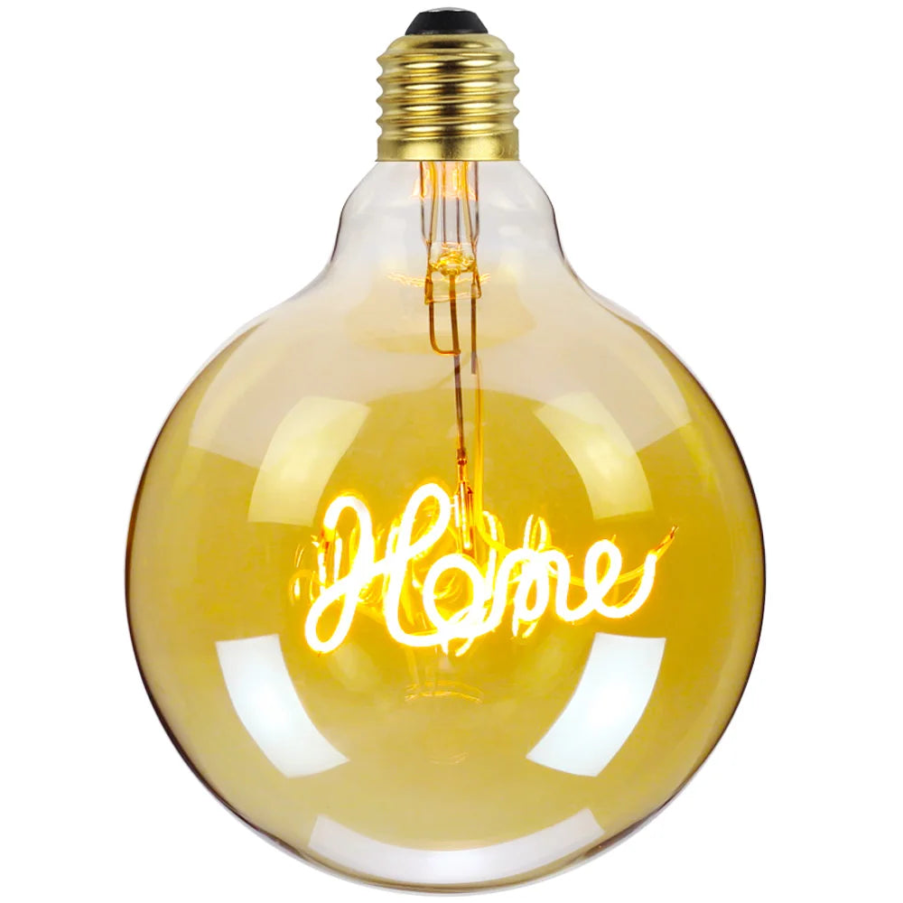 TIANFAN Led Bulbs Vintage Light Bulb Big Globe Alphabet Filament 4W Dimmable 110V 220V Edison Bulb Decorative Light Bulb