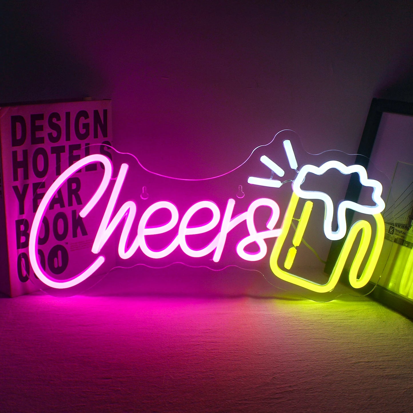 Beer Cheers Neon Sign Led Sign for Wall Decor Beer Man Cave Bar Home Pub Party Club Restaurant Shop Sign Bar Lights Wall Decor