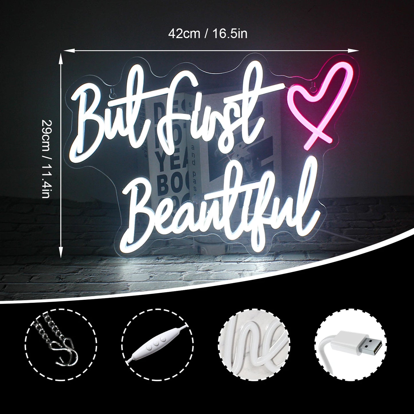 It's Time For Beauty Neon Sign LED Lights Lash Room Decoration Wall Art Neon Light Beauty Lash Salon Studio Wall Decor Signboard