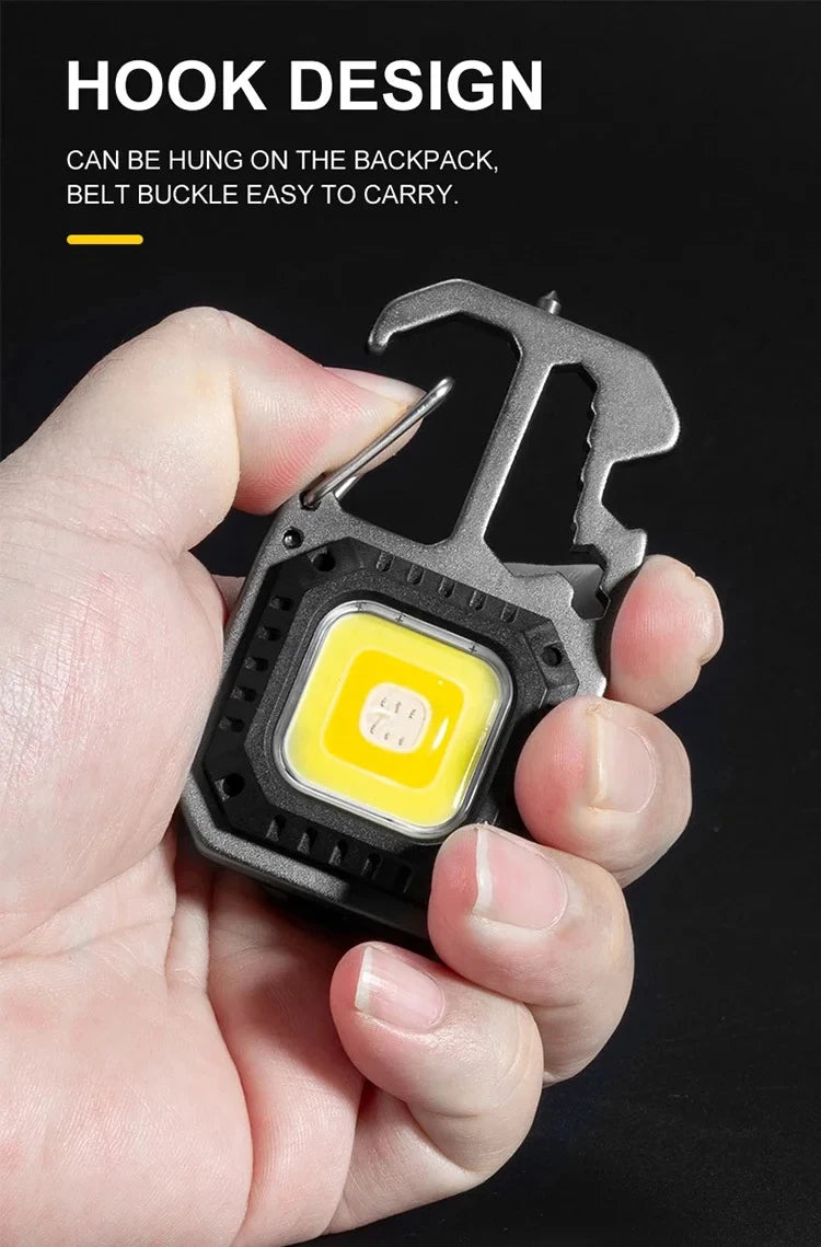 Xiaomi MIJIA LED Keychain Flashlight Outdoor Camping COB Work Light Emergency Lighting With Window Hammer Bottle Opener Lamp