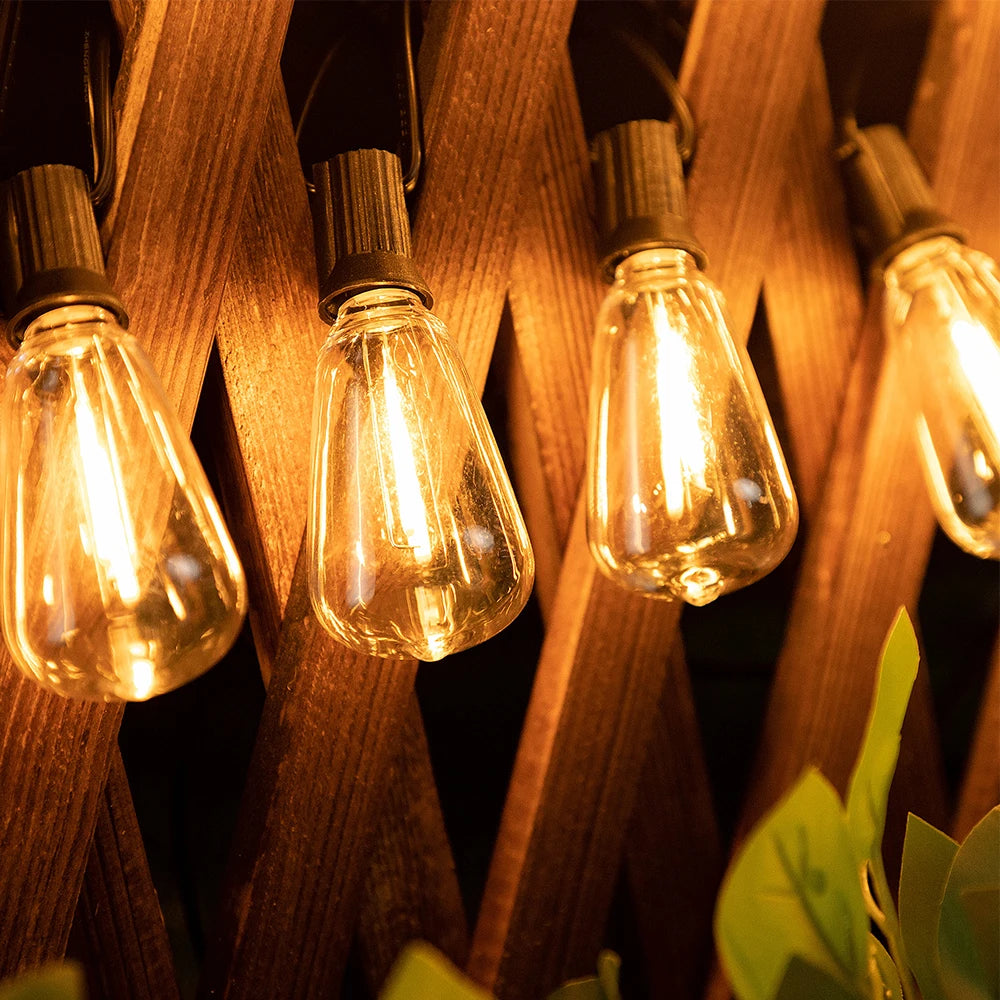 ST38 Led String Lights Outdoor Connectable Plastic Shatterproof IP65 Waterproof LED Bulb Outdoor Garden Garland String Lights