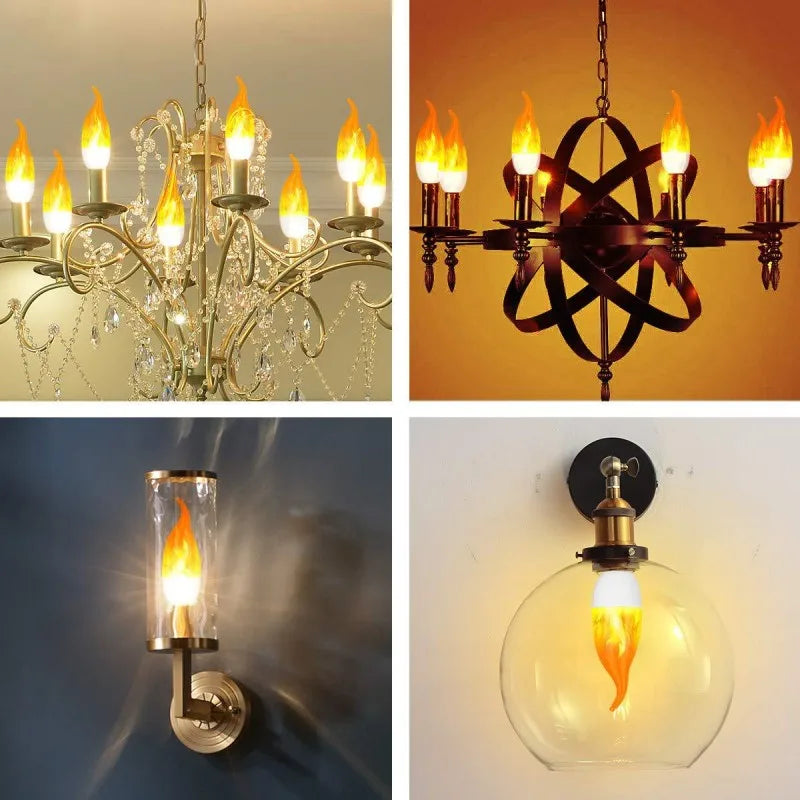 The latest E27 LED flame bulb Fire E14 Corn bulb Flicker LED light Dynamic flame effect 3W 5W 9W 85V-265V for home lighting