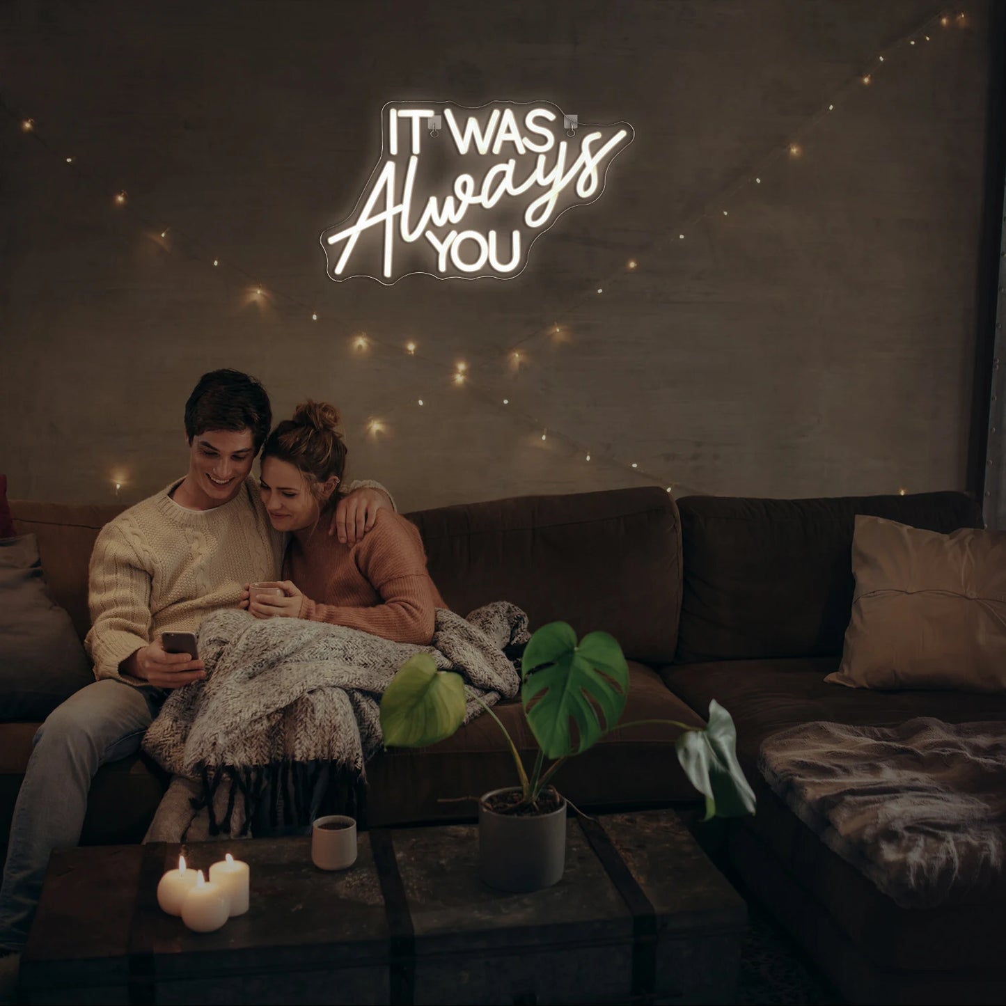 It Was Always You Neon Signs LED Wedding Boda Party Romantic Sign Lights Bedroom Room Decor Art Wall Oh Baby Decoration Lamp