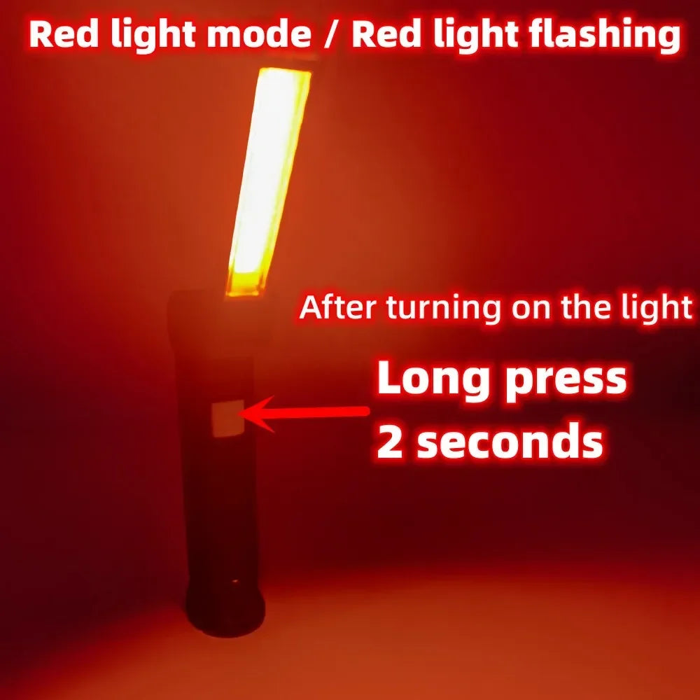 New COB LED Flashlight USB Rechargeable Built-in Battery Portable Working Light Magnetic Lantern Hanging Lamp Camping Torch