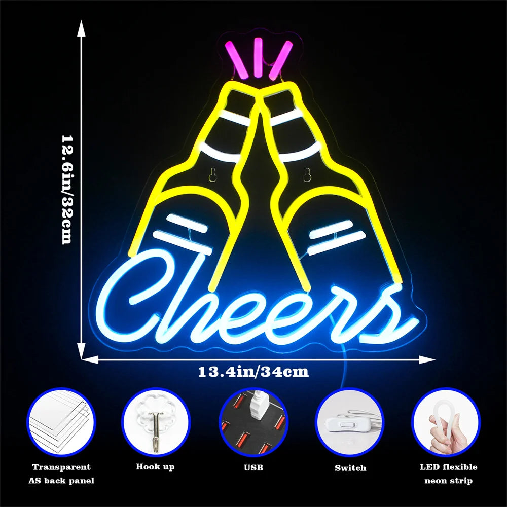 Beer Time Led Neon Sign Shop Bar Restaurant Hotel Decorative Light Neon Bedroom Wall Kitchen Personalized Decor Night Light USB