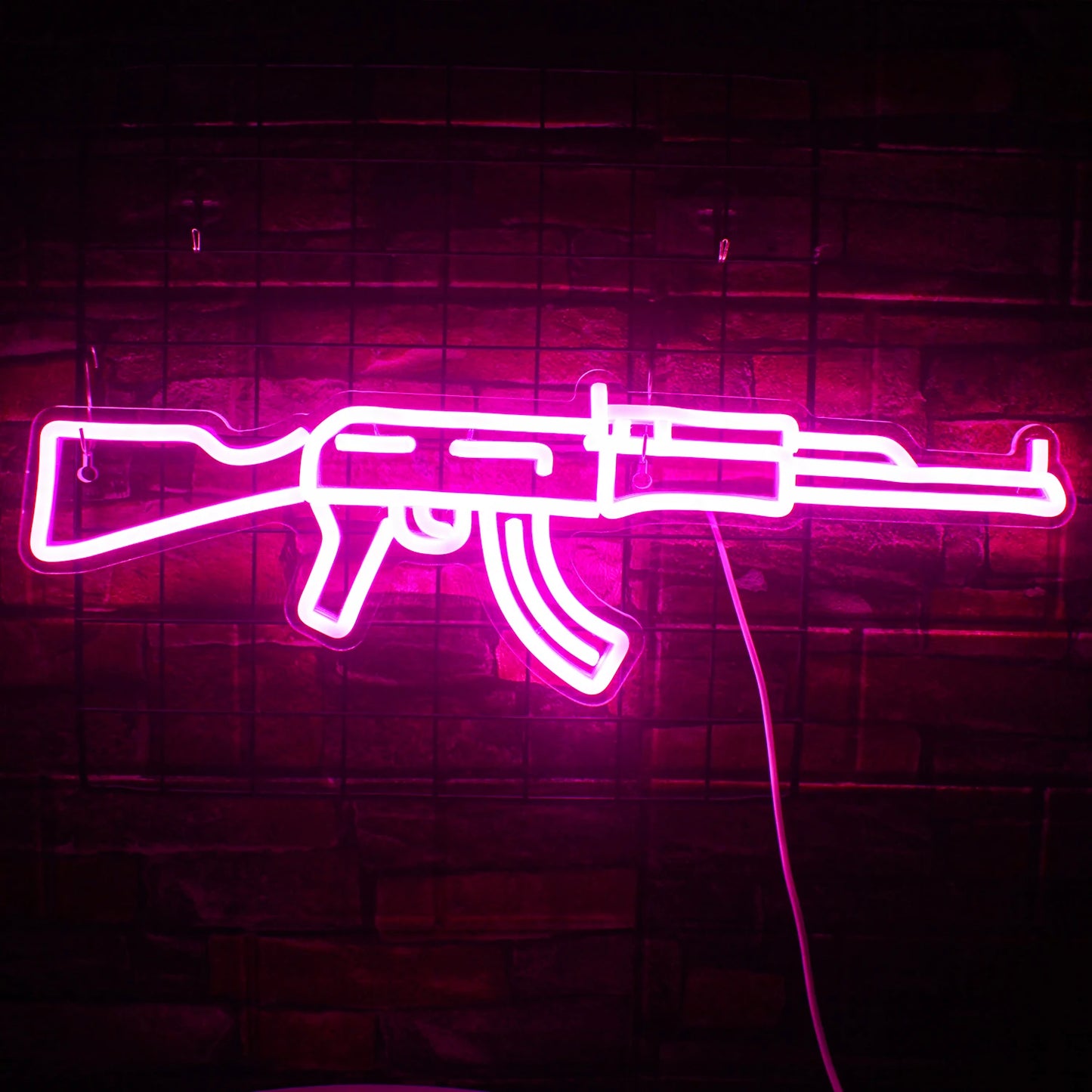 Gun Neon Sign art Neon Light Led AK 47 Cool Hanging Night Light Boys Playroom Home Store Party Personality BAR Wall Decor Lamps
