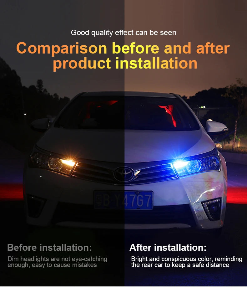 1pcs T10 W5W Led Bulb Strobe Light Super Bright Yellow Red Flashing Position Light Brake Taillight Directional Light 12V White