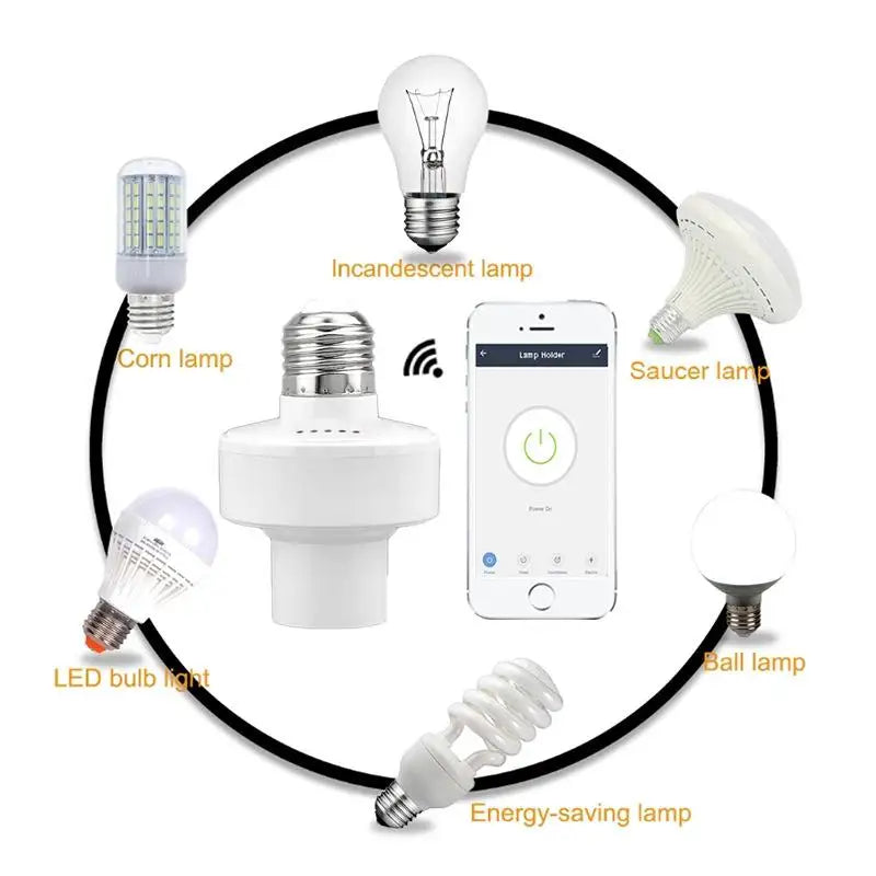 WiFi Smart Light Bulb Adapter Lamp Holder Base AC Smart Life/Tuya Wireless Voice Control With Alexa Google Home E27 E26 65-265V
