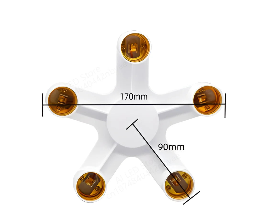 E27 LED Bulb Lamp Holder 3 in 1/4 in 1/5 in 1/ 6 in 1 85-265v E27 Base Socket Splitter LED Lamp Socket Light Bulb Adapter Holder