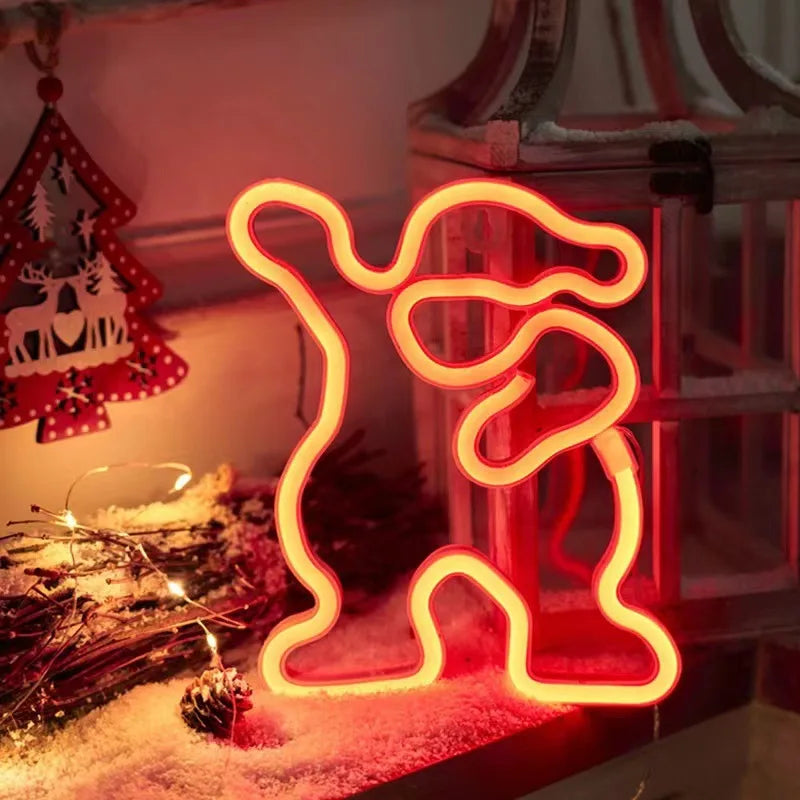 Christmas Tree Neon Light Signs USB Powered LED Neon Lights Christmas Festival Decoration Ornaments Holiday Lights Wall Decor