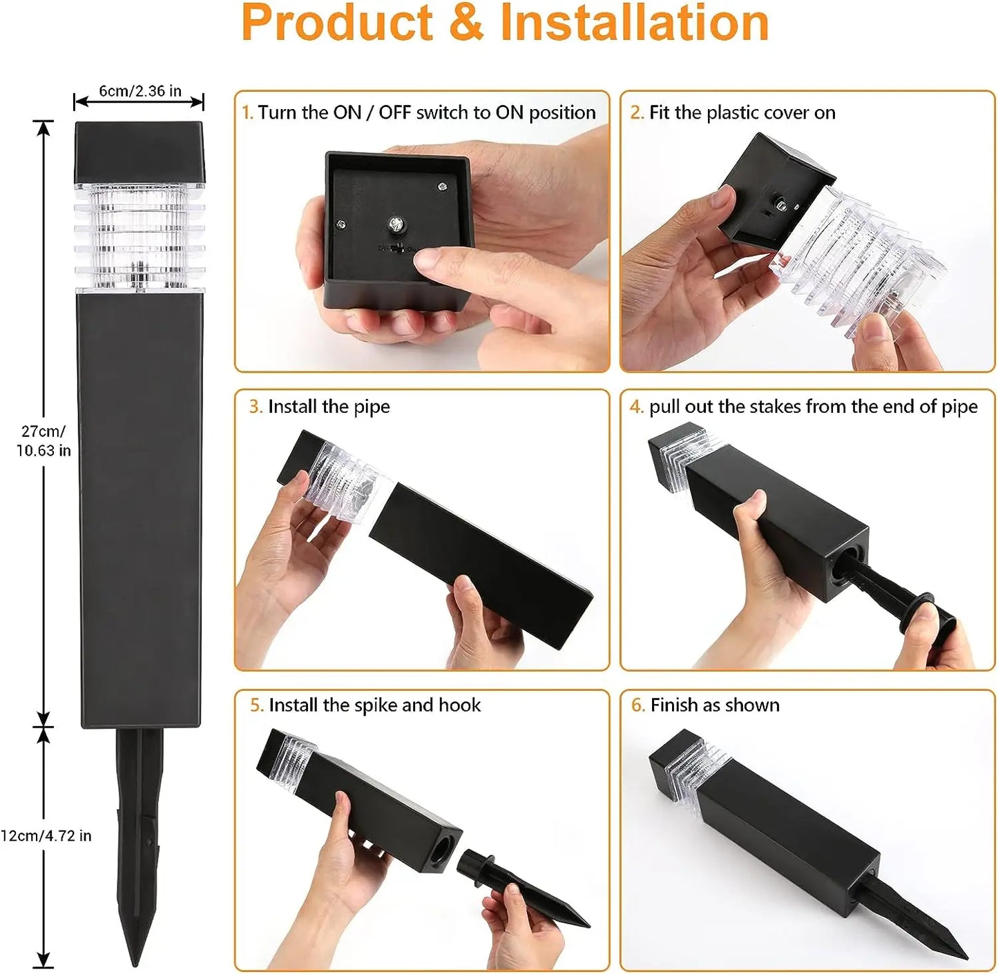 Solar Garden Lights LED Solar Pathway Lights Outdoor IP65 Waterproof Landscape Lighting Decor for Backyard Walkway Driveway