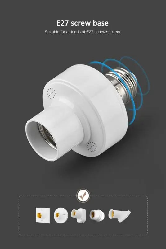 WiFi Smart Light Bulb Adapter Lamp Holder Base AC Smart Life/Tuya Wireless Voice Control With Alexa Google Home E27 E26 65-265V