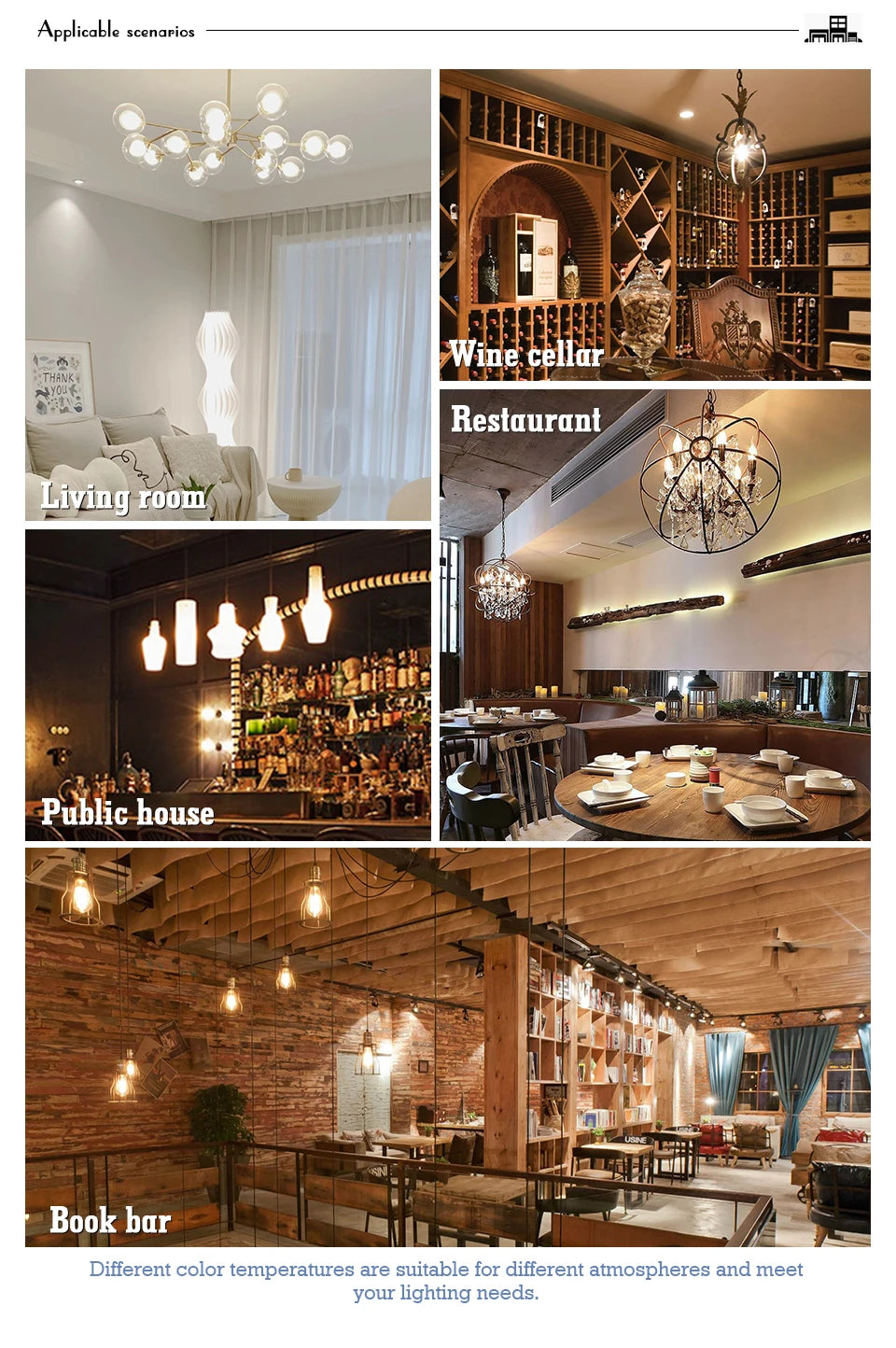 LED Filament Bulb E27 Retro Edison Lamp 220V 2W 4W 6W 8W E14 Vintage Candle Light Globe Chandelier Lighting COB Home Decor Light