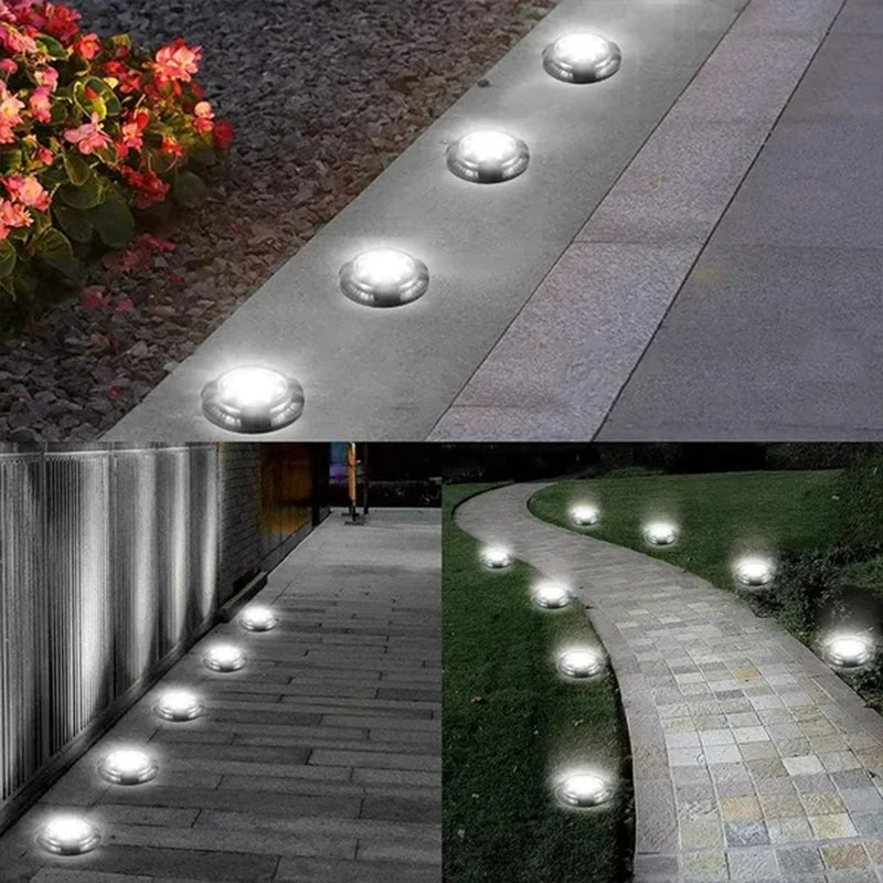 12LED Solar Power Disk Light Outdoor Garden Solar Underground Light Deck Light Spotlight Buried Solar Led Lamp Garden Decor