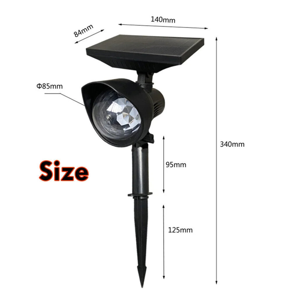 LED Solar Power Lamp with ON/OFF Switch LED Projector Light IP55 Waterproof RGB Solar Light For Garden Courtyard Home Decor