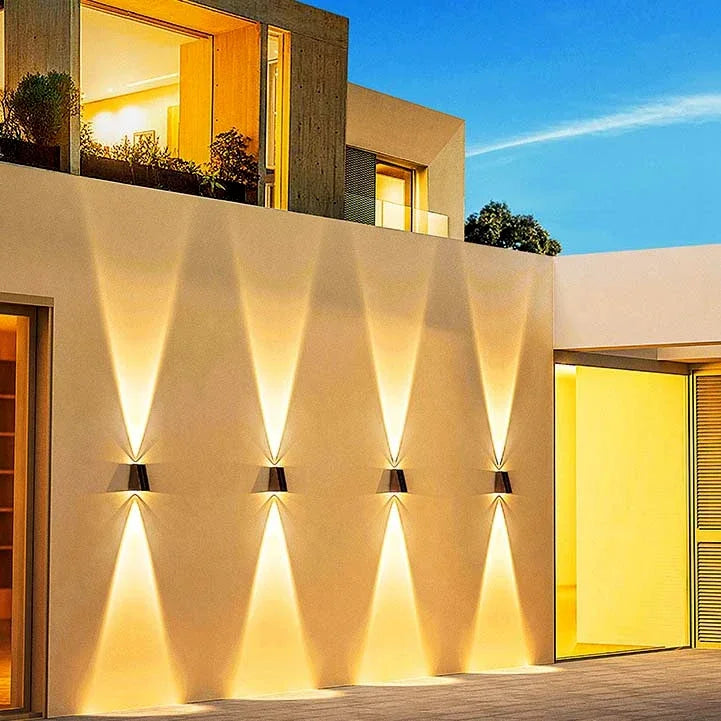 External Solar Lights Outdoor Wall Washer Sconce Facade Lamp Porch LED Light Decor Garden Solar Lighting Decoration Luminaire