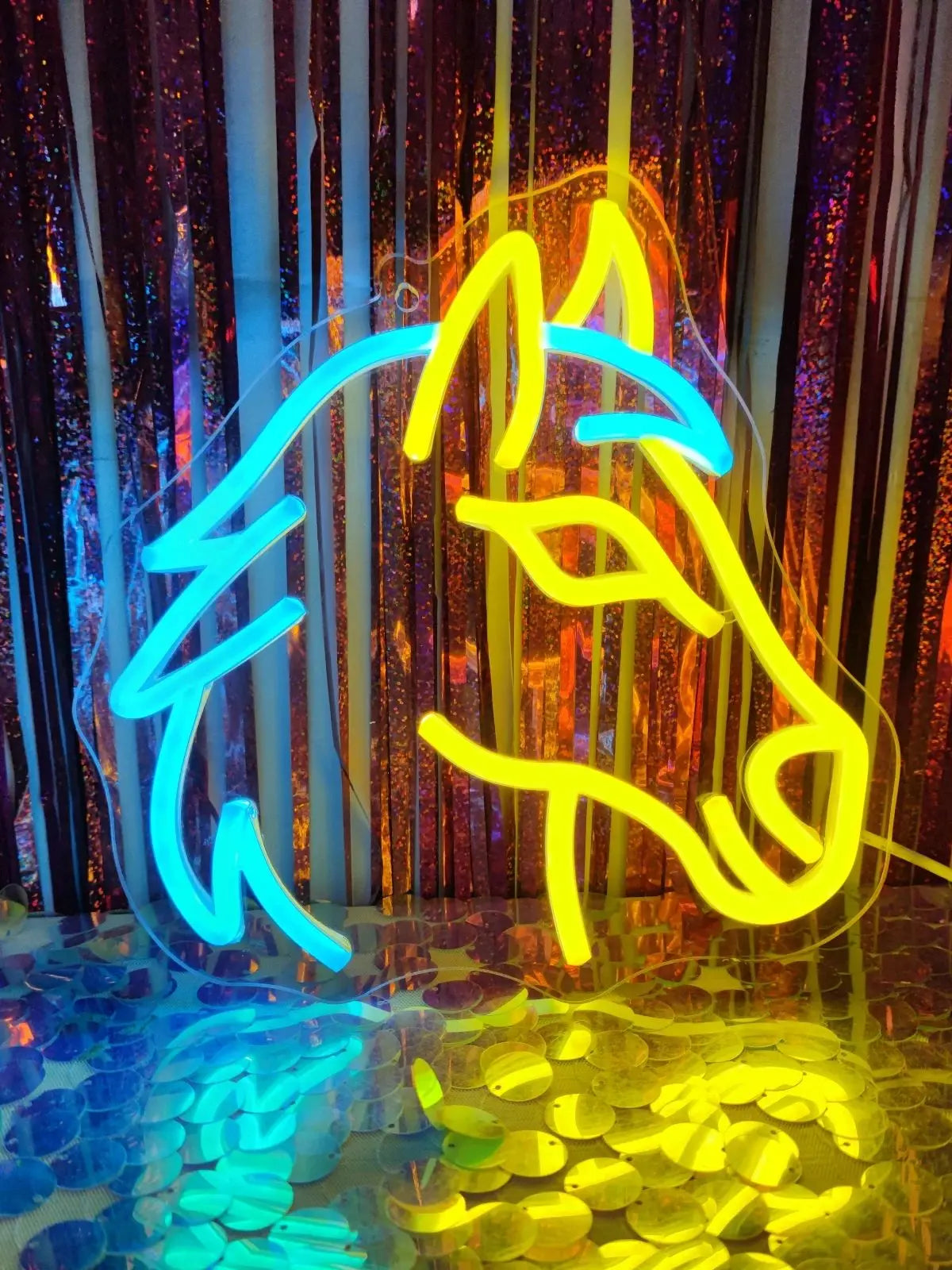 Horse Neon LED Light Sign blue and yellow horse For Wall Art business store logo LED neon signs Bedroom Christmas Gift