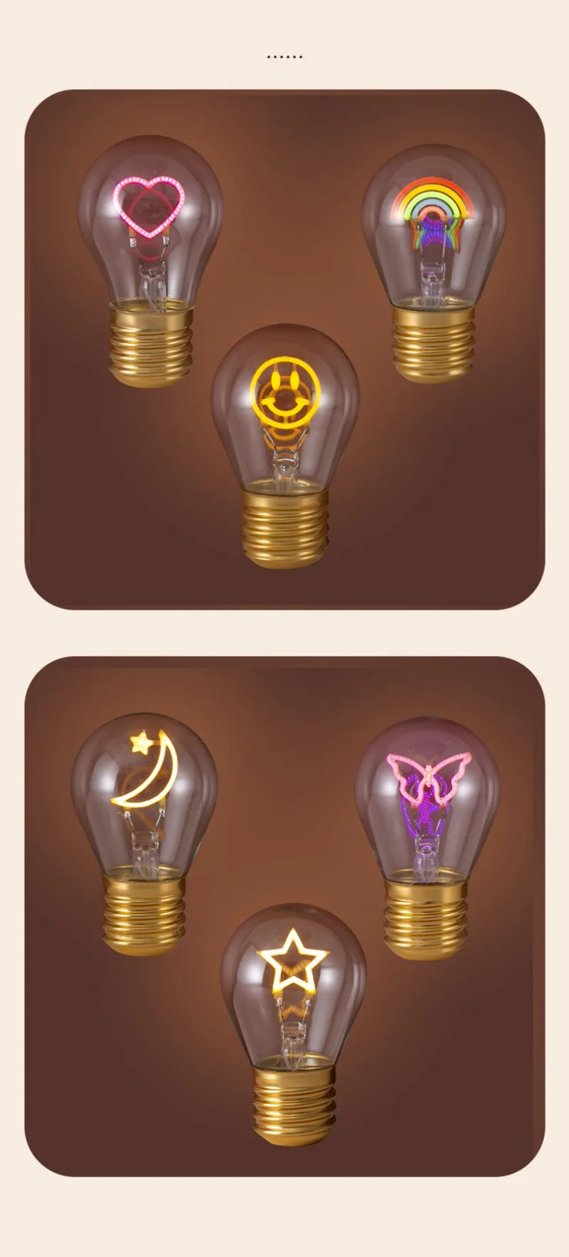 Edison A70 5V Decorative Lamp Led Vintage Tungsten Christmas Gift Cartoon Plastic Art Decorative Light Type-C Rechargeable Bulb