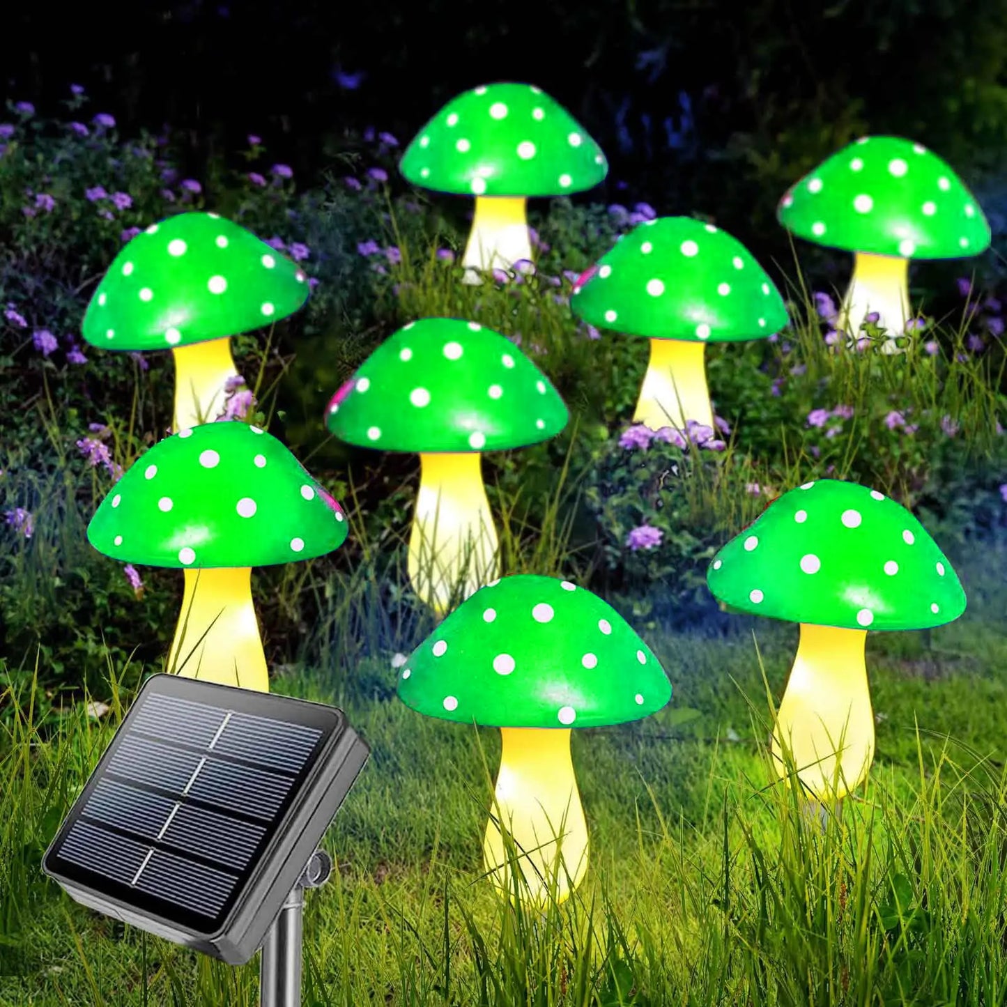 12pcs LED Solar Mushroom Light Outdoor Garden Decor Waterproof Fairy Light Solar String Light Pathway Lawn Lamp Garden Light